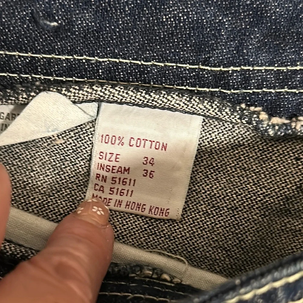 Sergio Valente Blue Straight Jeans Classic Design-Size 34 but more like 28-29 - Picture 3 of 11